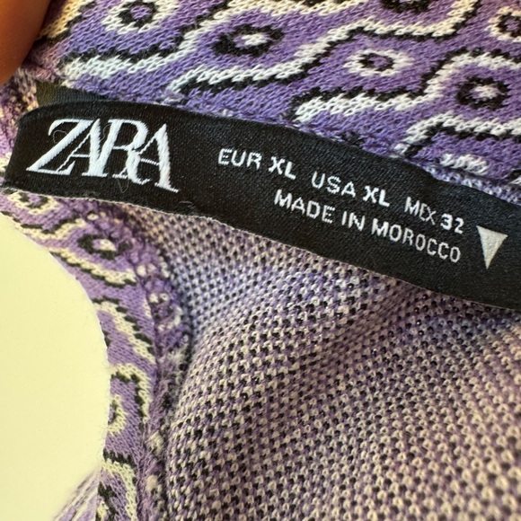 Zara Jacquard Cutout Long Sleeve Mini Dress Purple - Picture 7 of 13